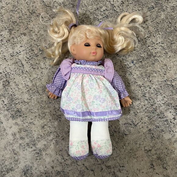 Vintage Simba My Love 90’s Baby Doll Open Close Eyes Blonde Purple Floral READ - Picture 1 of 12